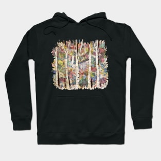 Birch Tree Forest and snow watercolor Hoodie